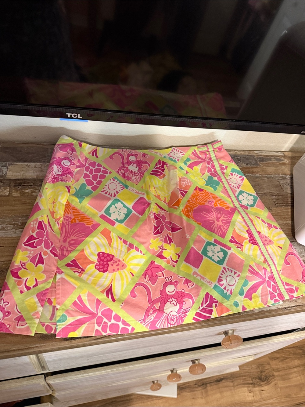 Lilly Pulitzer Pink Tropical Patchwork Mini Skirt